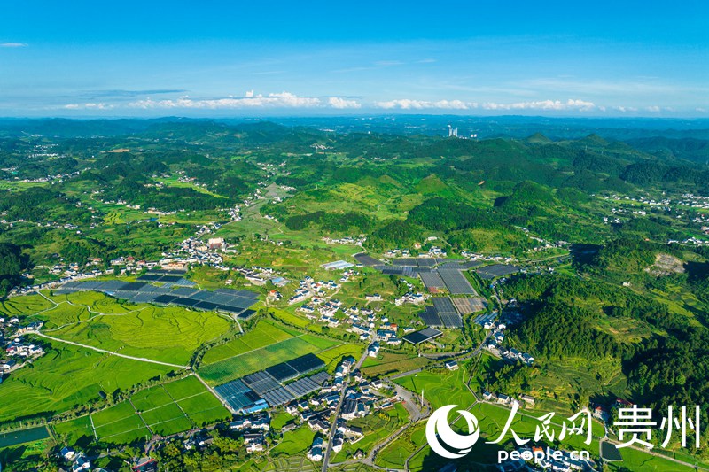 航拍貴州遵義花茂村全景。人民網(wǎng) 涂敏攝
