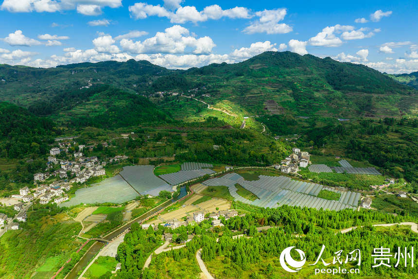 航拍群山環(huán)抱的長官司虹妤葡萄園。人民網(wǎng) 涂敏攝