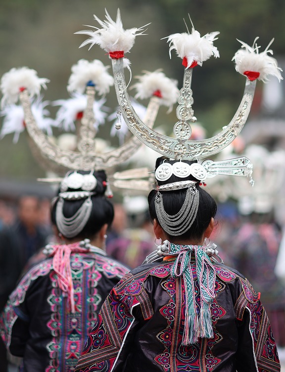 身著盛裝的苗族村民參加祭尤節(jié)活動。黃曉海攝