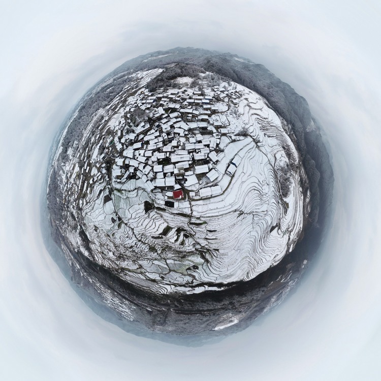 高要村雪后全景（無人機(jī)照片）。楊勝賢攝