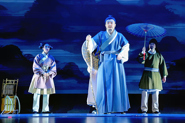 貴州原創(chuàng)歌劇《王陽(yáng)明》貴州大學(xué)專場(chǎng)演出現(xiàn)場(chǎng)。蘭澤州攝