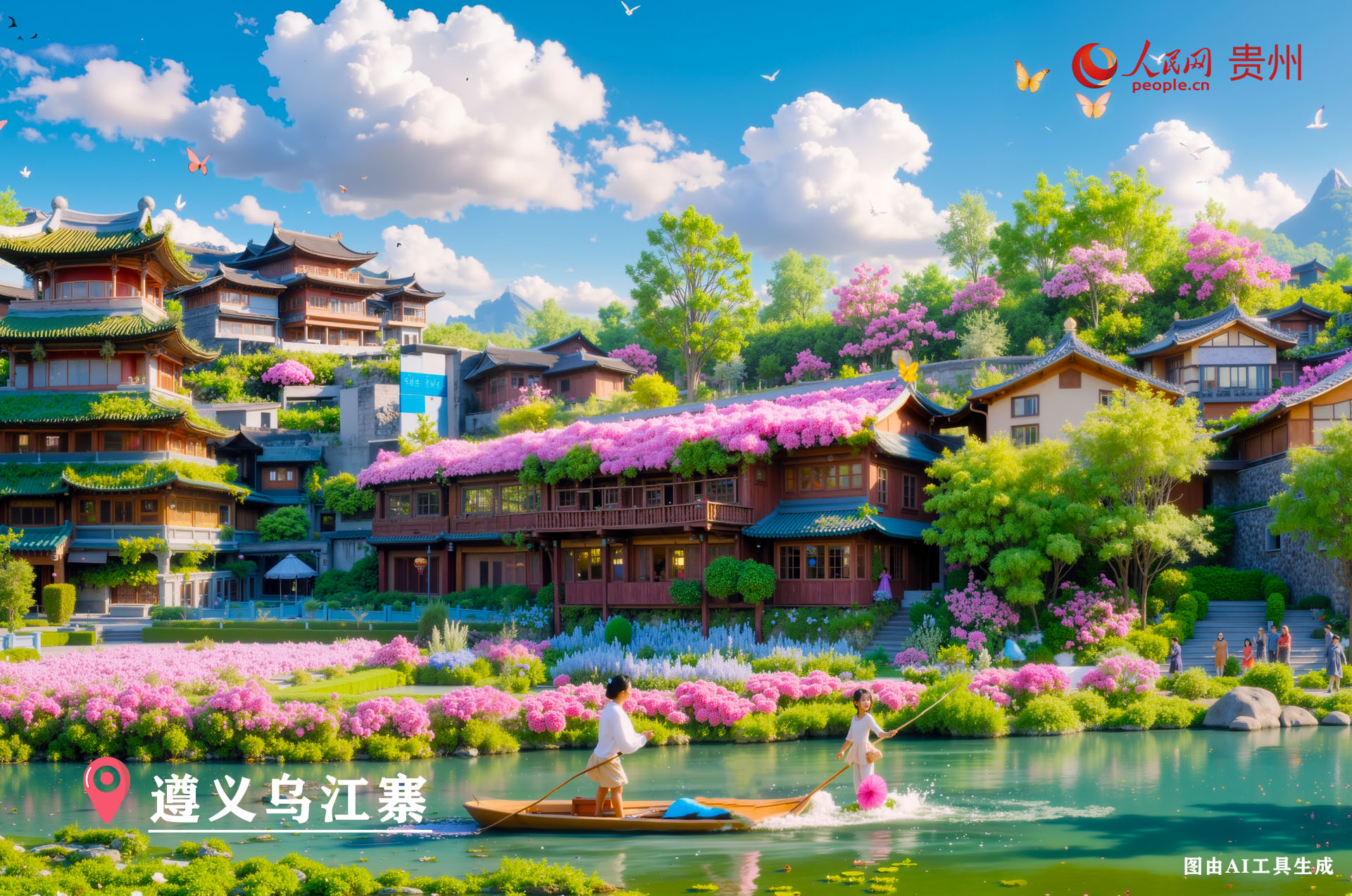 烏江寨位于遵義市播州區(qū)尚嵇鎮(zhèn)和新民鎮(zhèn)交界處。這里烏江河貫穿，有獨(dú)特黔北風(fēng)光，建筑為黔北民居風(fēng)格，景區(qū)集觀光、休閑、度假等多業(yè)態(tài)于一體。