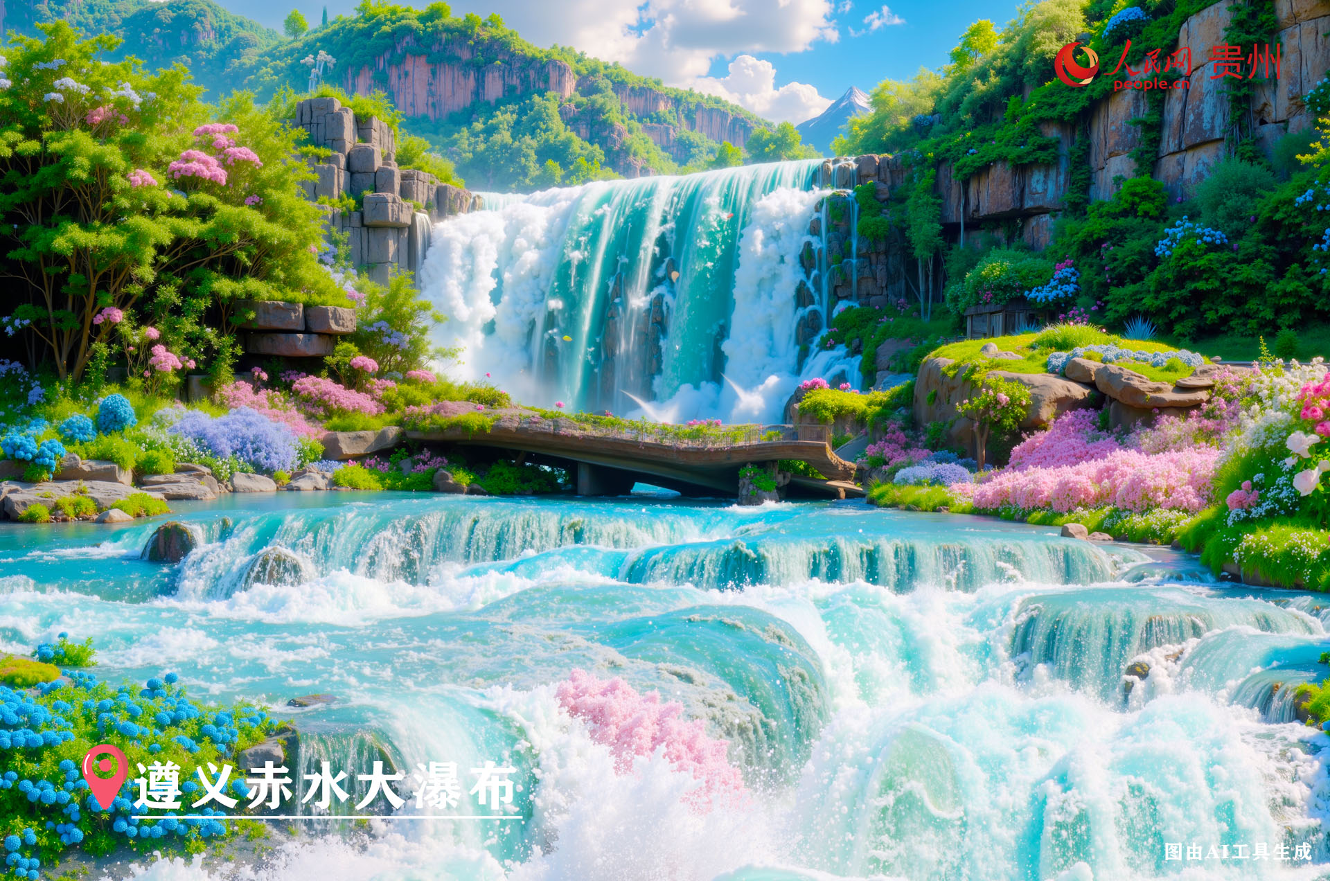 赤水大瀑布，位于貴州省遵義市赤水市南部、赤水河支流風(fēng)溪河上游，是中國(guó)丹霞地貌上最大的瀑布，也是中國(guó)長(zhǎng)江流域上最大的瀑布。